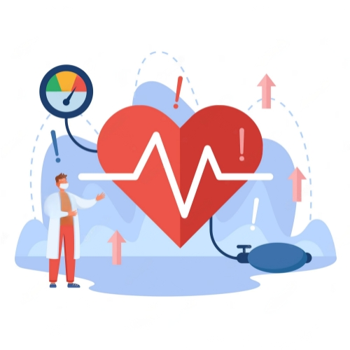 heart illustration with doctor